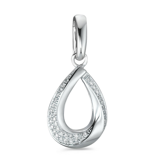 Medál 750/18 K fehér arany Gyémánt Fehér, 0.19 ct, 38 Kövek, Briliáns, w-si