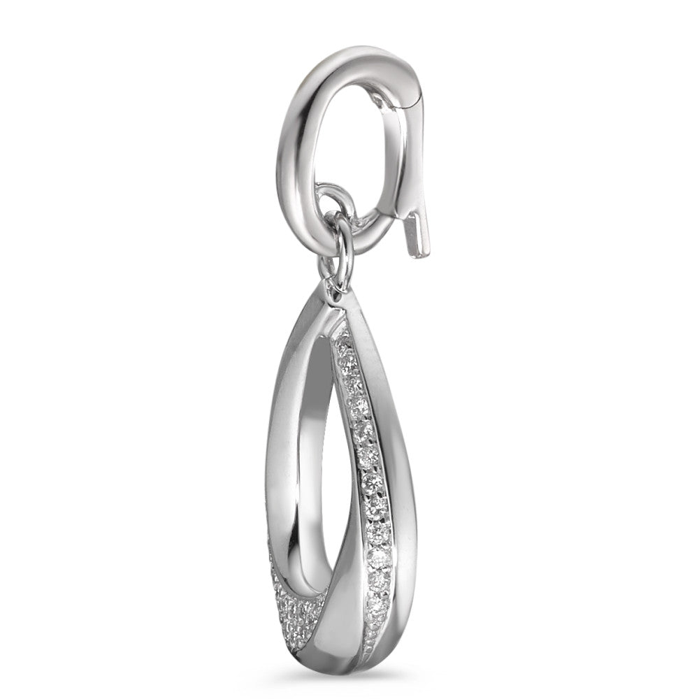 Medál 750/18 K fehér arany Gyémánt Fehér, 0.19 ct, 38 Kövek, Briliáns, w-si
