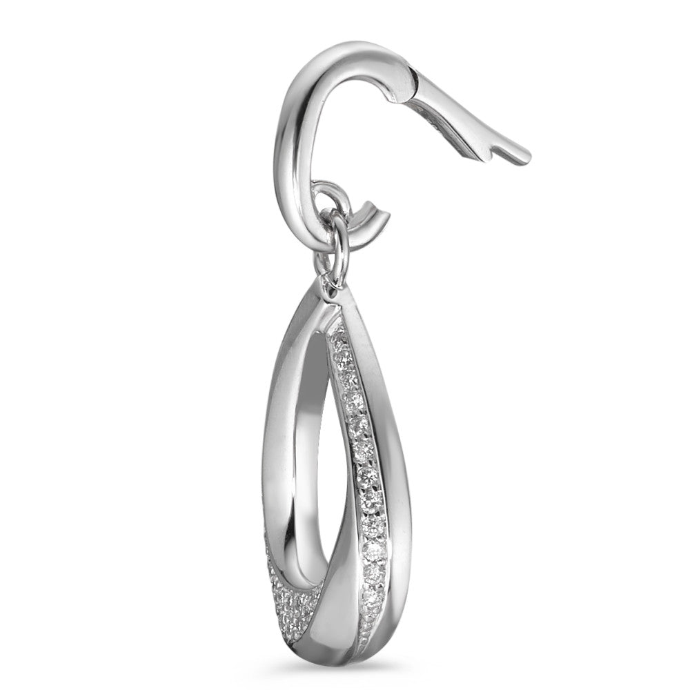 Medál 750/18 K fehér arany Gyémánt Fehér, 0.19 ct, 38 Kövek, Briliáns, w-si
