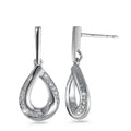 Függő fülbevaló 750/18 K fehér arany Gyémánt Fehér, 0.16 ct, 34 Kövek, Briliáns, w-si