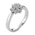 Gyűrű 750/18 K fehér arany Gyémánt Fehér, 0.33 ct, 13 Kövek, Briliáns, w-si Csillag