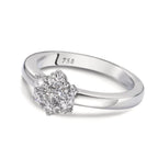 Szoliter gyűrű 750/18 K fehér arany Gyémánt Fehér, 0.50 ct, 7 Kövek, Briliáns, w-si