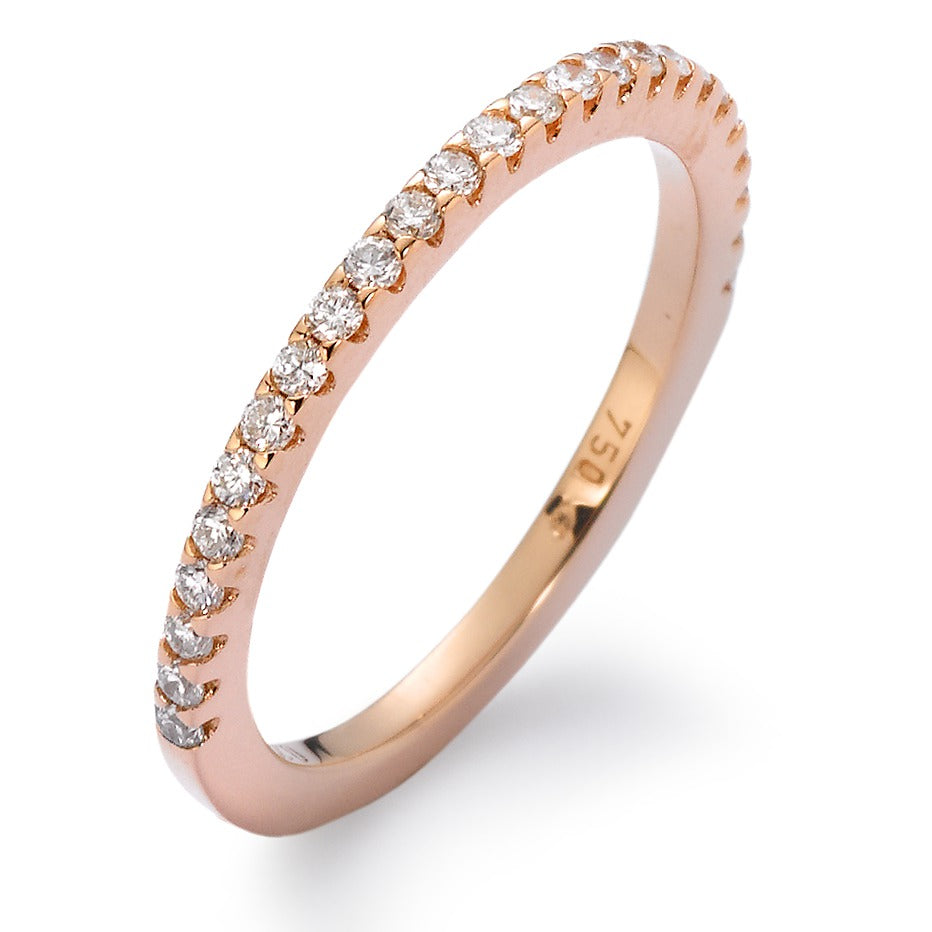 Memória gyűrű 750/18 K vörös arany Gyémánt Fehér, 0.25 ct, 25 Kövek, Briliáns, w-si