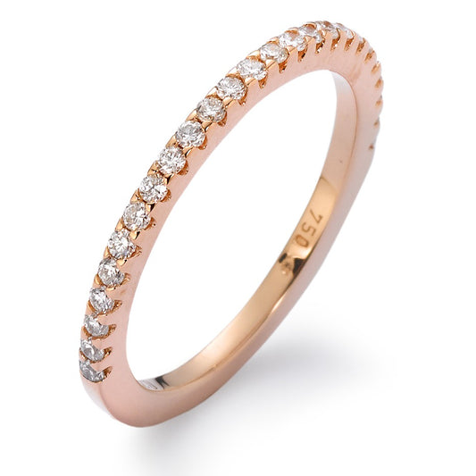 Memória gyűrű 750/18 K vörös arany Gyémánt Fehér, 0.25 ct, 25 Kövek, Briliáns, w-si