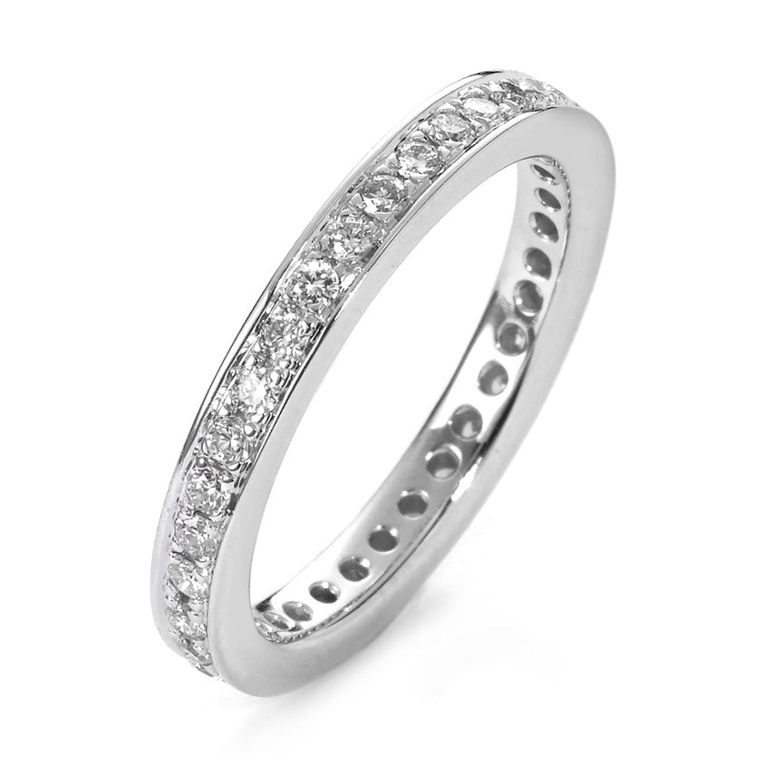 Memória gyűrű 750/18 K fehér arany Gyémánt Fehér, 0.50 ct, 35 Kövek, Briliáns, w-si