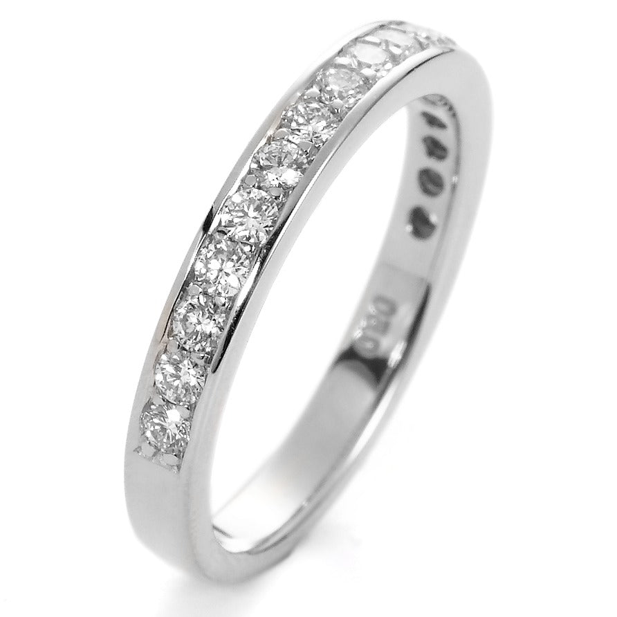 Memória gyűrű 750/18 K fehér arany Gyémánt Fehér, 0.50 ct, 17 Kövek, Briliáns, w-si