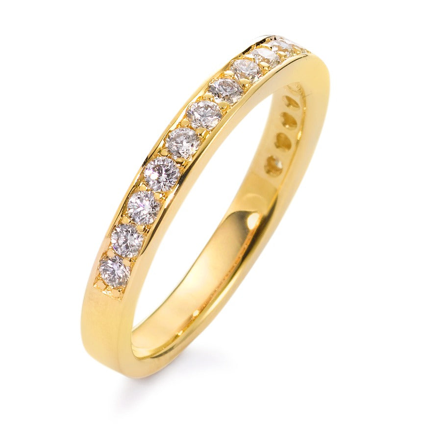 Memória gyűrű 750/18 K sárga arany Gyémánt Fehér, 0.50 ct, 17 Kövek, Briliáns, w-si
