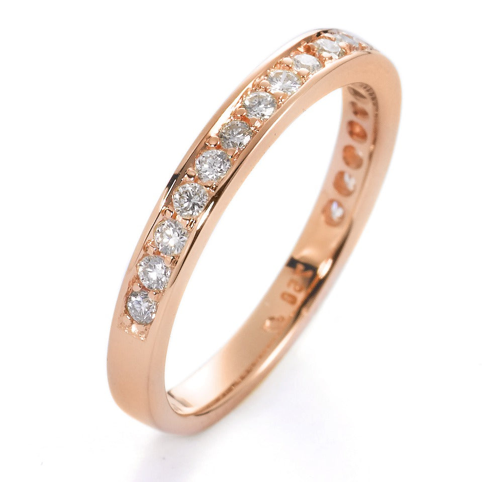 Memória gyűrű 750/18 K vörös arany Gyémánt Fehér, 0.33 ct, 19 Kövek, Briliáns, w-si