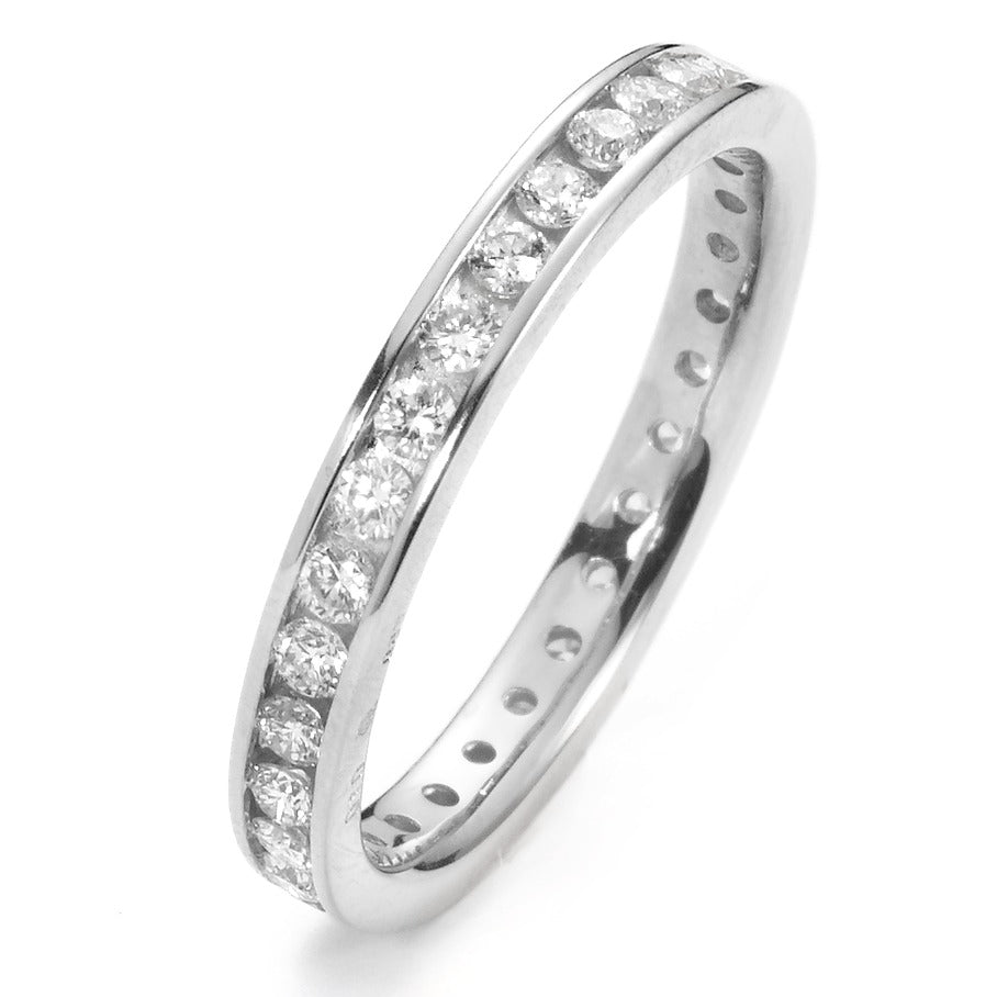 Memória gyűrű 750/18 K fehér arany Gyémánt Fehér, 0.65 ct, 30 Kövek, Briliáns, w-si