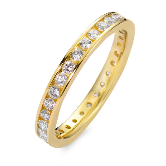 Memória gyűrű 750/18 K sárga arany Gyémánt Fehér, 0.65 ct, 34 Kövek, Briliáns, w-si