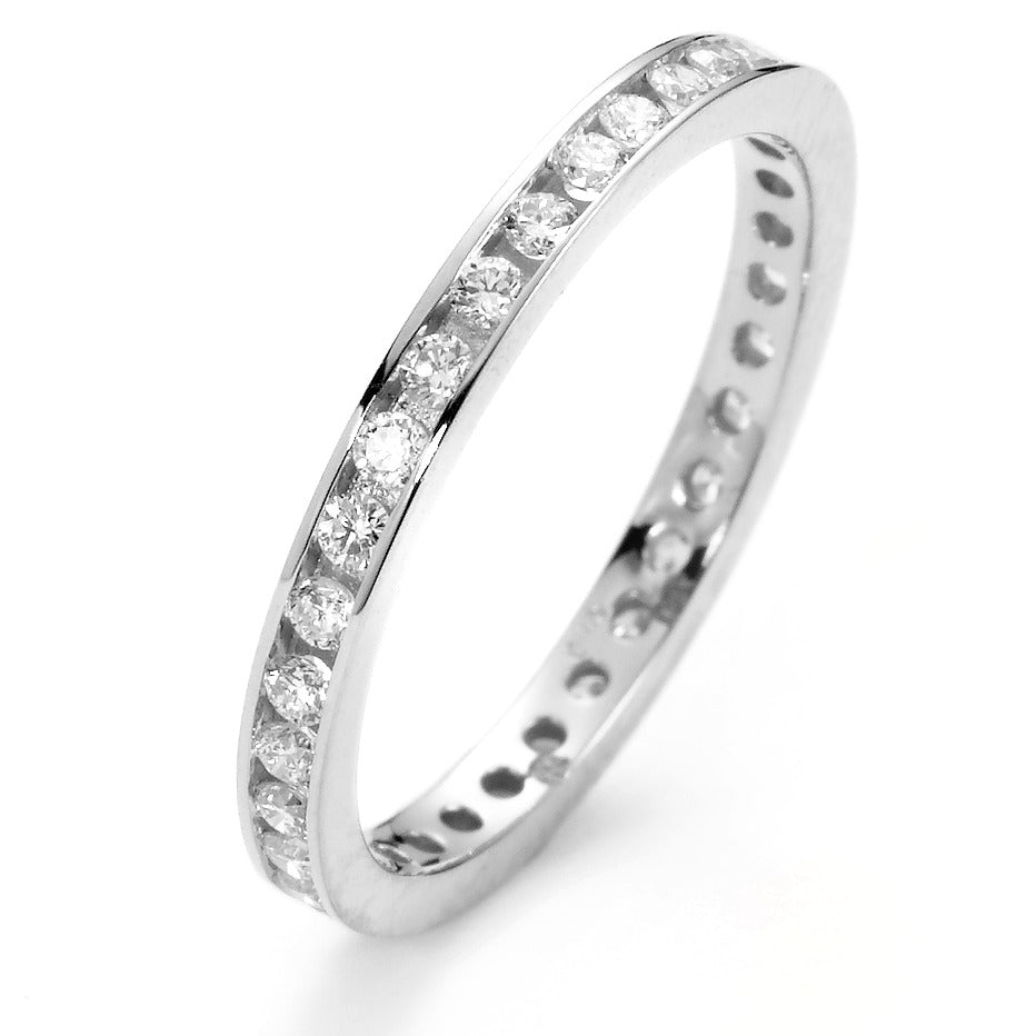 Memória gyűrű 750/18 K fehér arany Gyémánt Fehér, 0.50 ct, 42 Kövek, Briliáns, w-si