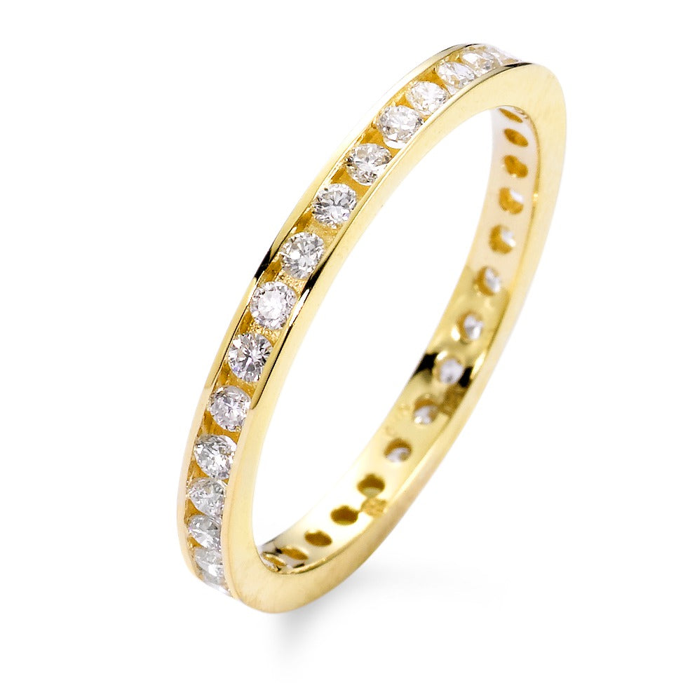 Memória gyűrű 750/18 K sárga arany Gyémánt Fehér, 0.50 ct, 42 Kövek, Briliáns, w-si