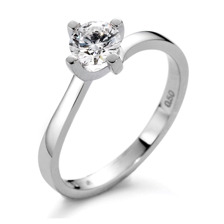 Szoliter gyűrű 750/18 K fehér arany Gyémánt Fehér, 0.10 ct, Briliáns, w-si