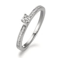 Szoliter gyűrű 750/18 K fehér arany Gyémánt Fehér, 0.20 ct, Briliáns, w-si Ø3 mm