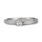 Szoliter gyűrű 750/18 K fehér arany Gyémánt Fehér, 0.20 ct, Briliáns, w-si Ø3 mm