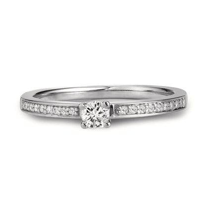 Szoliter gyűrű 750/18 K fehér arany Gyémánt Fehér, 0.20 ct, Briliáns, w-si Ø3 mm