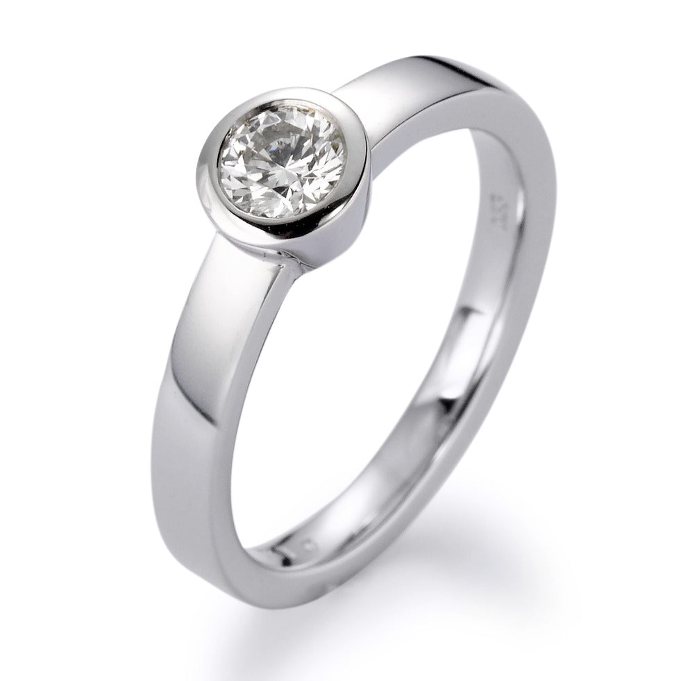 Gyűrű 750/18 K fehér arany Gyémánt Fehér, 0.15 ct, Briliáns, w-si