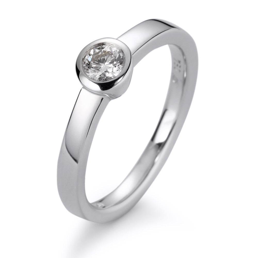 Szoliter gyűrű 750/18 K fehér arany Gyémánt Fehér, 0.20 ct, Briliáns, w-si