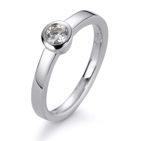 Szoliter gyűrű 750/18 K fehér arany Gyémánt Fehér, 0.20 ct, Briliáns, w-si