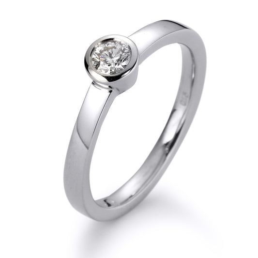 Szoliter gyűrű 750/18 K fehér arany Gyémánt Fehér, 0.25 ct, Briliáns, w-si