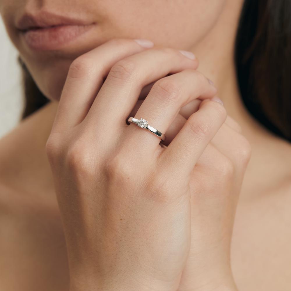 Szoliter gyűrű 750/18 K fehér arany Gyémánt Fehér, 0.25 ct, Briliáns, w-si