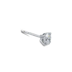 Egy darab fülbevaló 750/18 K fehér arany Gyémánt Fehér, 0.37 ct, w-si Ø4.5 mm