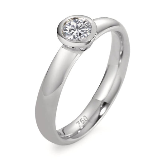 Szoliter gyűrű 750/18 K fehér arany Gyémánt Fehér, 0.25 ct, si ródiumozott