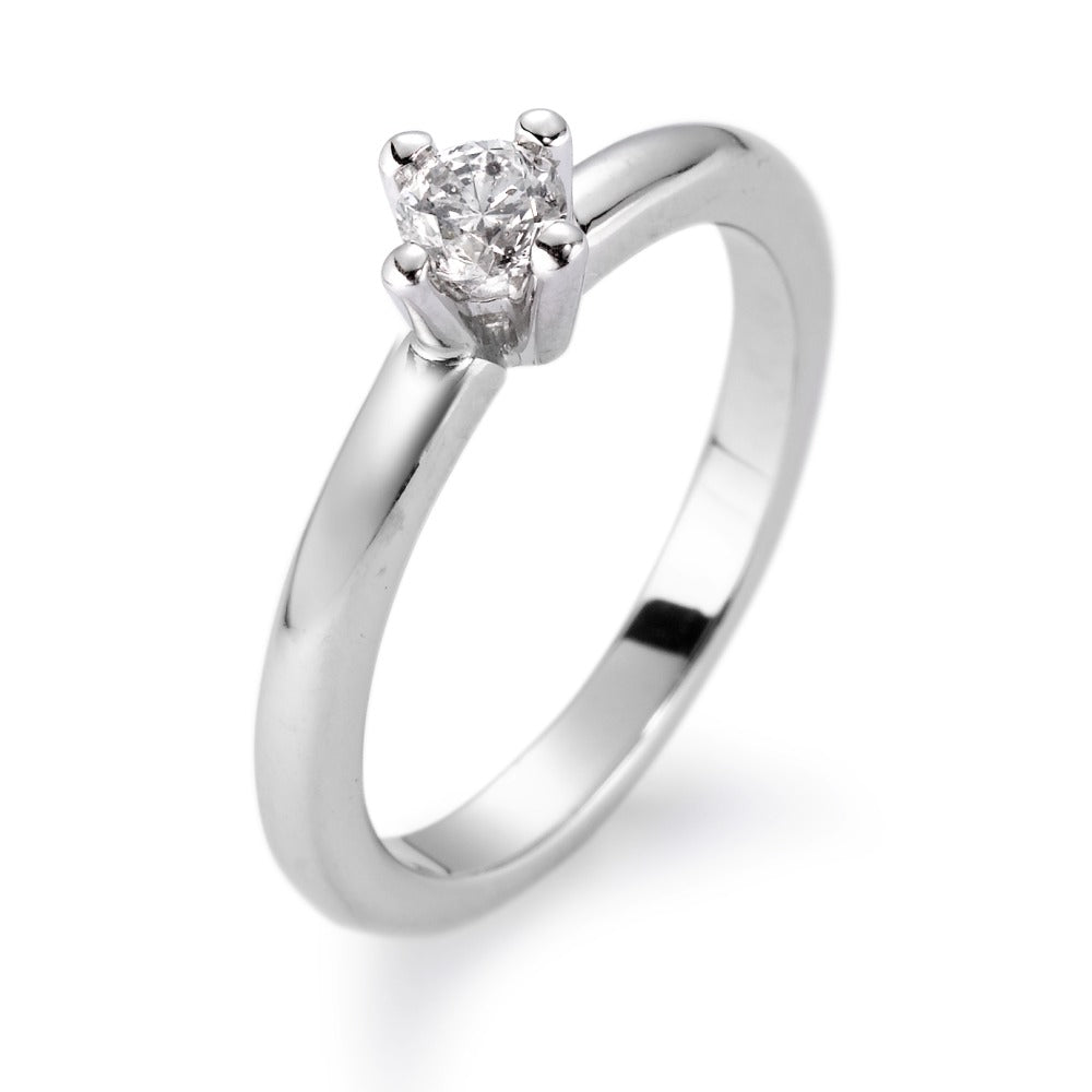 Szoliter gyűrű 750/18 K fehér arany Gyémánt Fehér, 0.25 ct, si ródiumozott