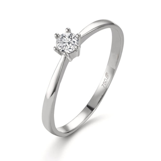 Szoliter gyűrű 750/18 K fehér arany Gyémánt Fehér, 0.15 ct, si