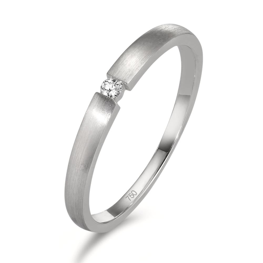 Szoliter gyűrű 750/18 K fehér arany Gyémánt 0.03 ct, w-si