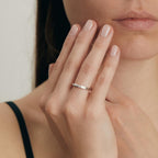 Szoliter gyűrű 750/18 K fehér arany Gyémánt 0.03 ct, w-si