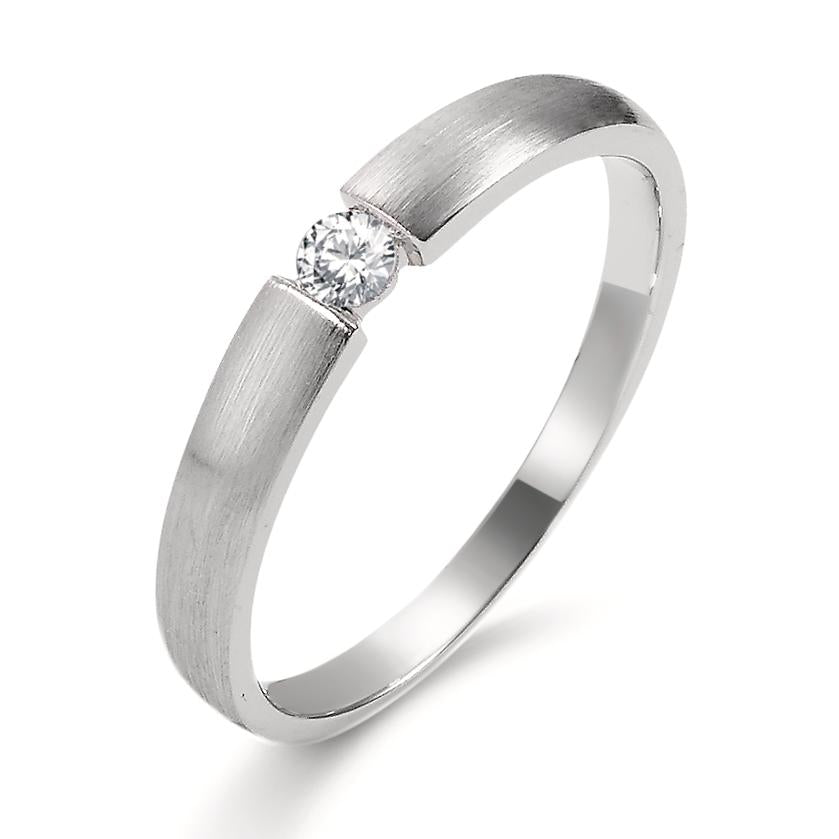 Szoliter gyűrű 750/18 K fehér arany Gyémánt 0.06 ct, w-si