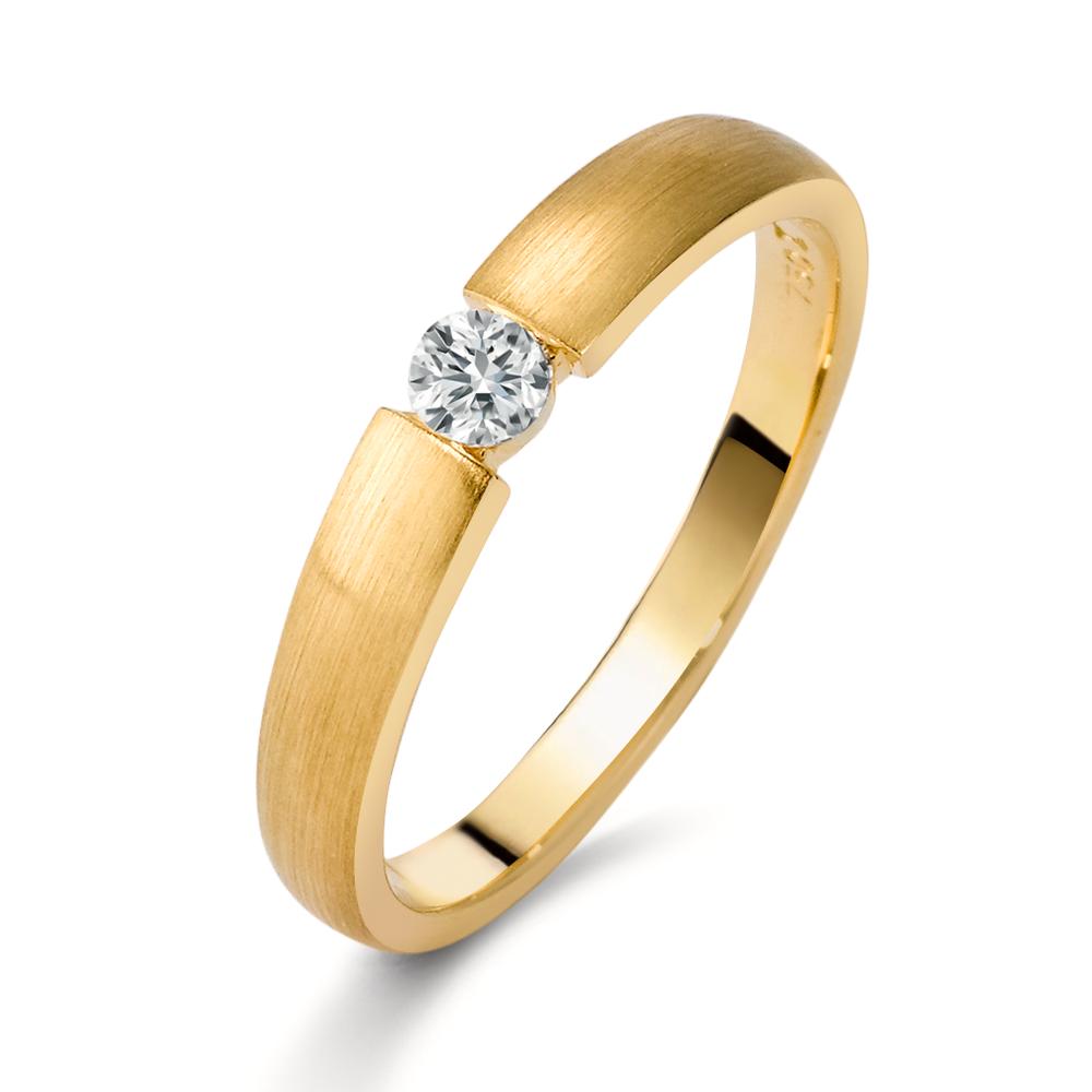 Szoliter gyűrű 750/18 K sárga arany Gyémánt 0.10 ct, w-si