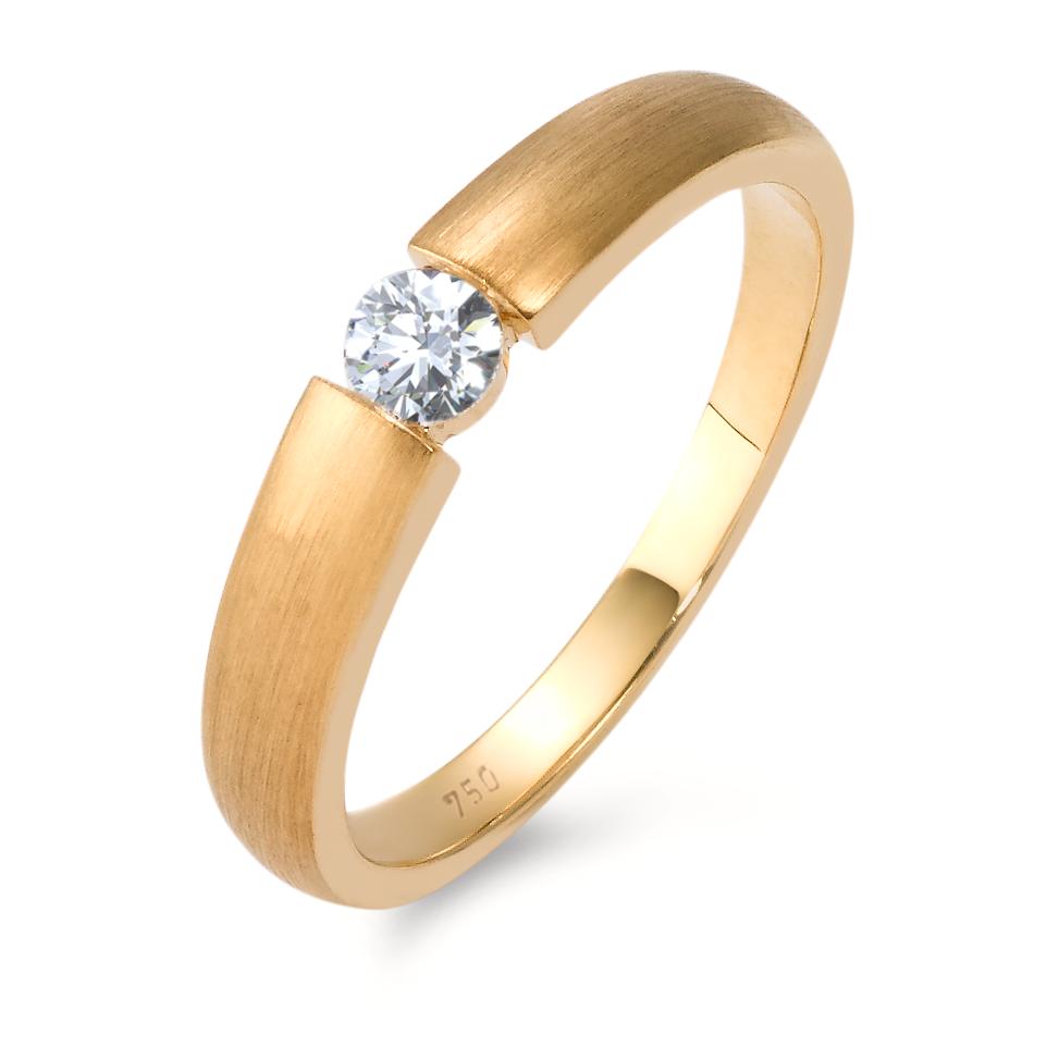 Szoliter gyűrű 750/18 K sárga arany Gyémánt 0.15 ct, w-si