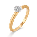 Szoliter gyűrű 750/18 K sárga arany, 750/18 K fehér arany Gyémánt 0.15 ct, w-si