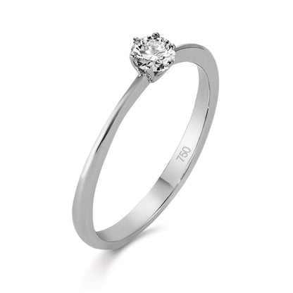 Szoliter gyűrű 750/18 K fehér arany Gyémánt 0.20 ct, w-si