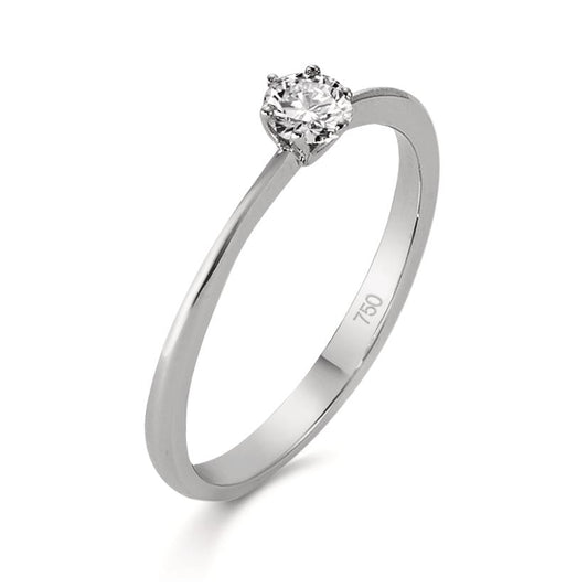 Szoliter gyűrű 750/18 K fehér arany Gyémánt 0.20 ct, w-si