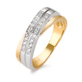 Gyűrű 750/18 K sárga arany, 750/18 K fehér arany Gyémánt 0.17 ct, 18 Kövek, w-si