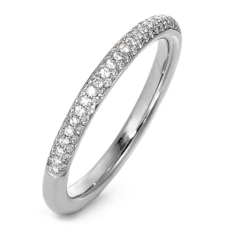 Gyűrű 750/18 K fehér arany Gyémánt 0.23 ct, 84 Kövek, w-si