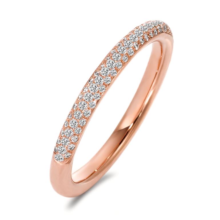 Gyűrű 750/18 K vörös arany Gyémánt 0.23 ct, 84 Kövek, w-si