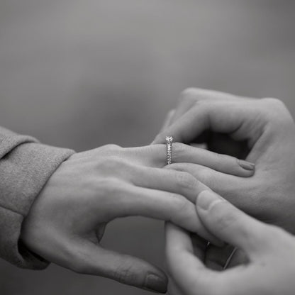 Szoliter gyűrű 750/18 K fehér arany Gyémánt 0.31 ct, 23 Kövek, w-si