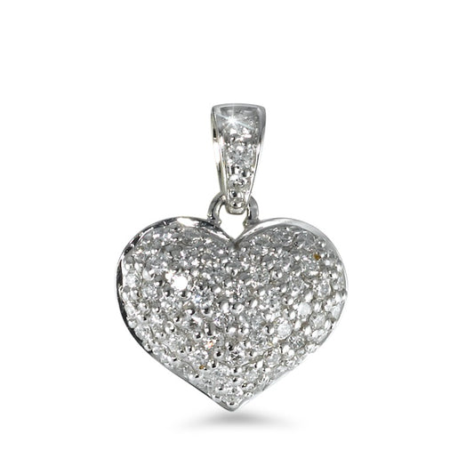 Medál 750/18 K fehér arany Gyémánt 0.42 ct, 54 Kövek, w-si Szív