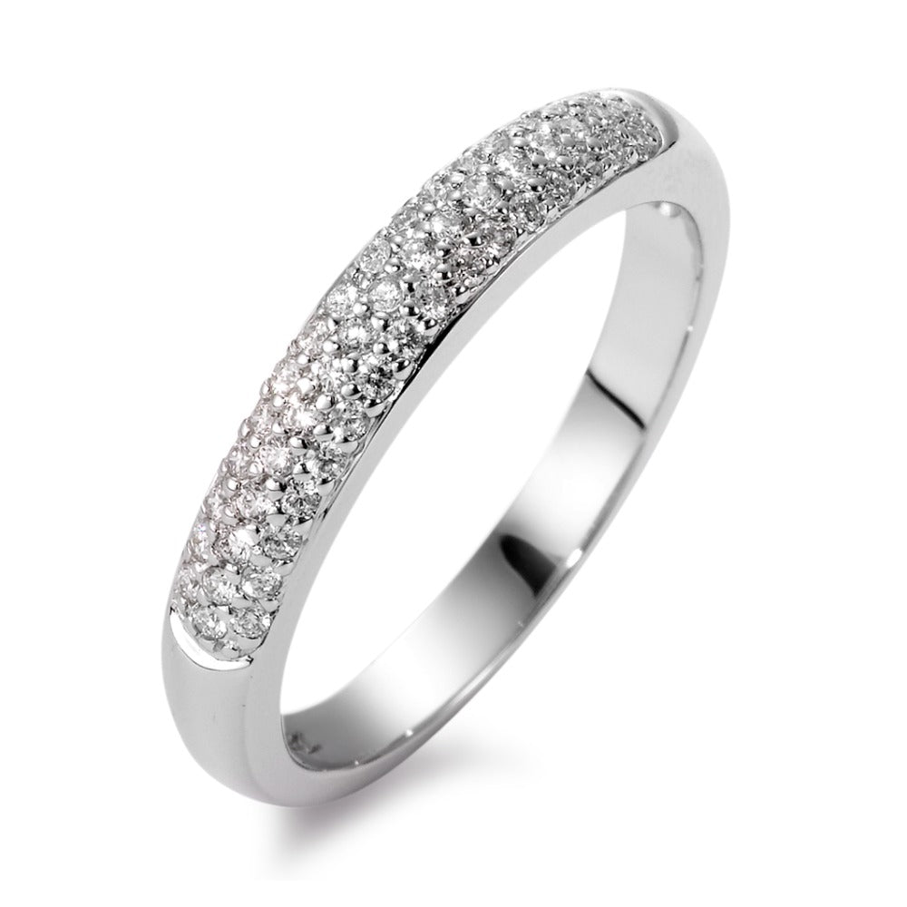 Gyűrű 750/18 K fehér arany Gyémánt 0.25 ct, 49 Kövek, w-si