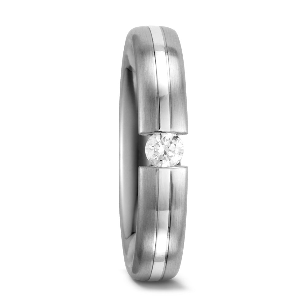 Partnergyűrű 585/14 K fehér arany Gyémánt Fehér, 0.10 ct, w-si