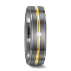 Partnergyűrű 500 palládium, 585/14 K sárga arany Gyémánt Fehér, 0.025 ct, w-si