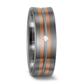Partnergyűrű 500 palládium, 585/14 K vörös arany Gyémánt Fehér, 0.02 ct, w-si