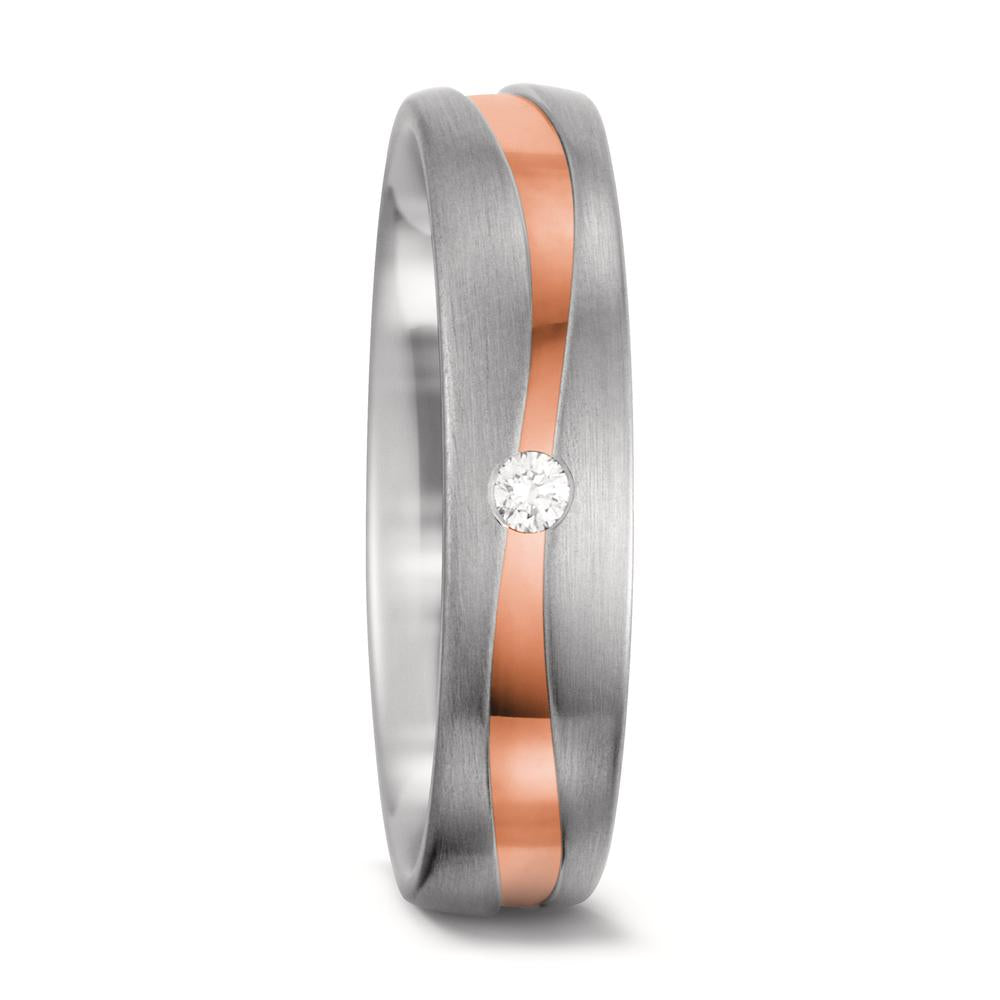 Partnergyűrű 750/18 K fehér arany, 750/18 K vörös arany Gyémánt Fehér, 0.03 ct, tw-vsi