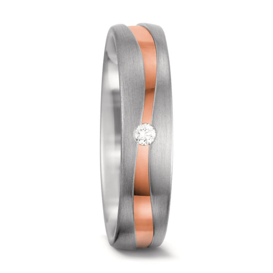 Partnergyűrű 750/18 K fehér arany, 750/18 K vörös arany Gyémánt Fehér, 0.03 ct, tw-vsi