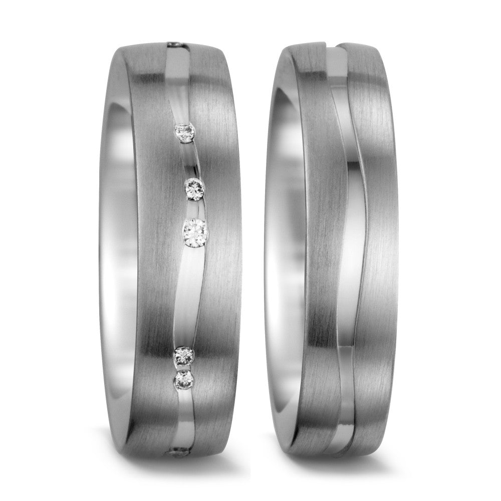 Partnergyűrű 750/18 K fehér arany Gyémánt Fehér, 0.095 ct, 12 Kövek, tw-vsi