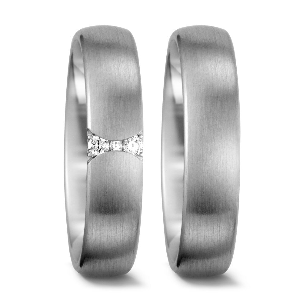 Partnergyűrű 750/18 K fehér arany Gyémánt Fehér, 0.055 ct, 3 Kövek, tw-vsi